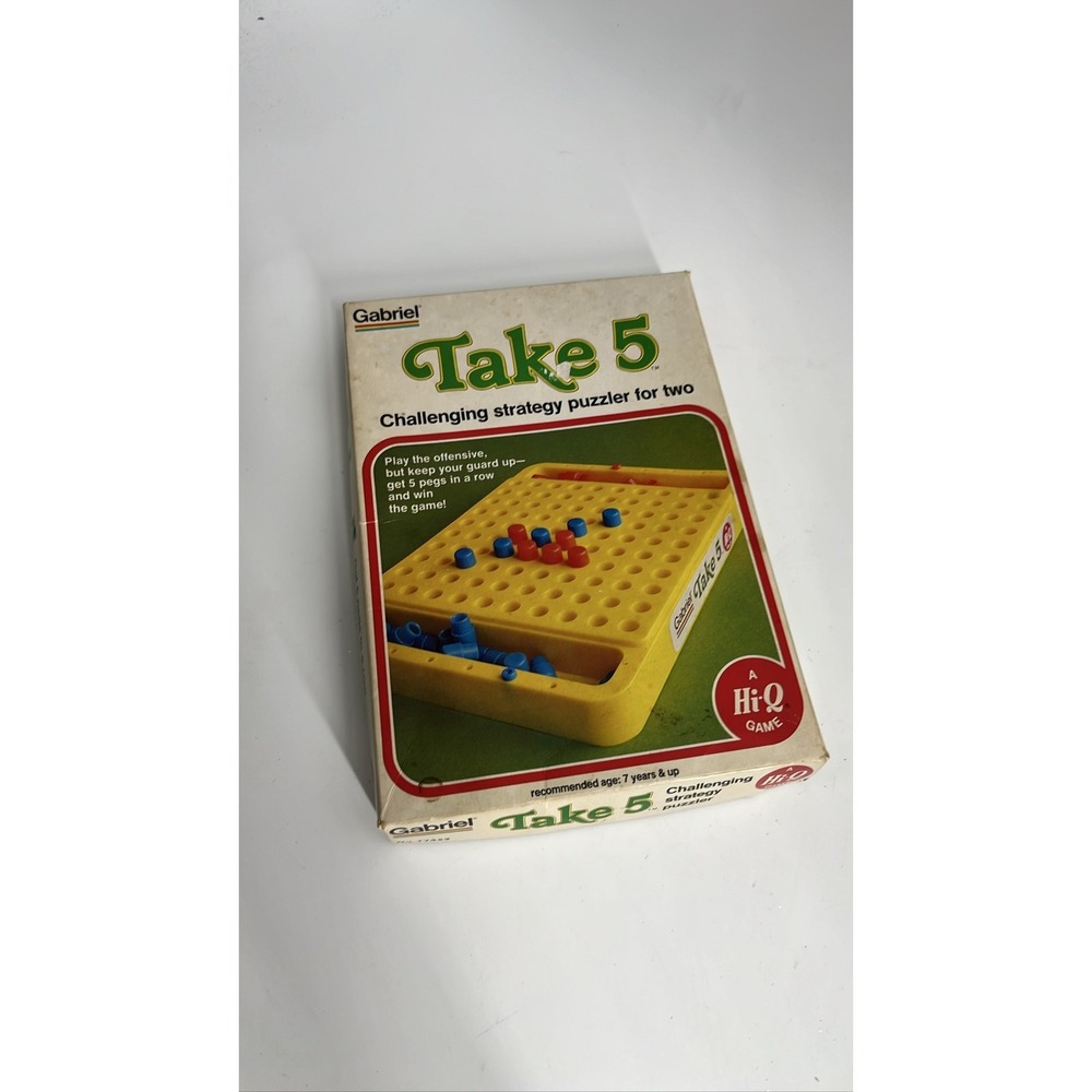 Gabriel Take 5 Strategy Board Game 1977 Hi-Q Puzzler 77452 Complete